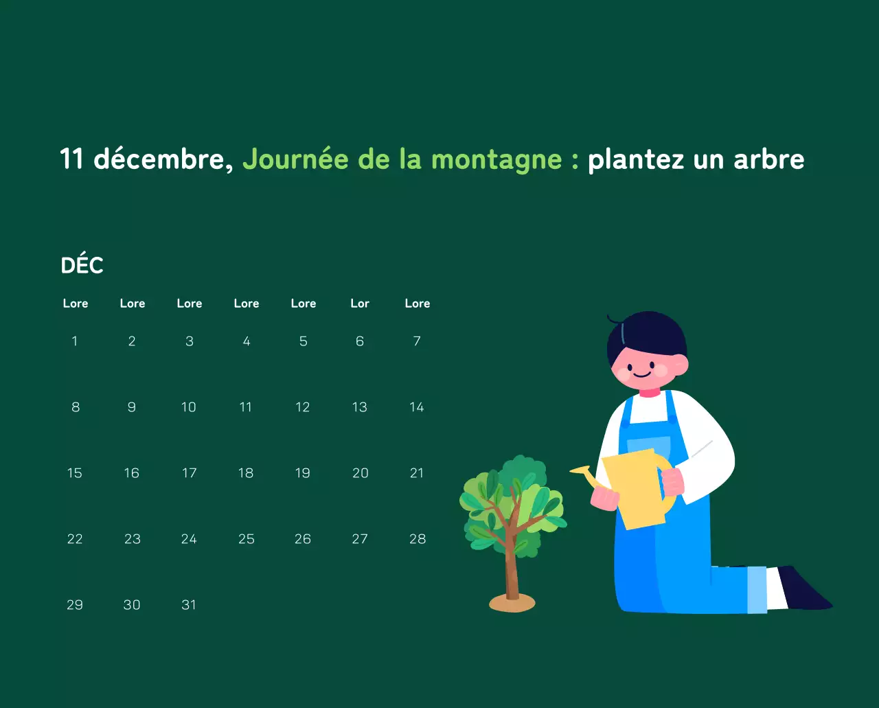 Célébration des fêtes de fin d'année avec des illustrations colorées de l'homme et de la planète.