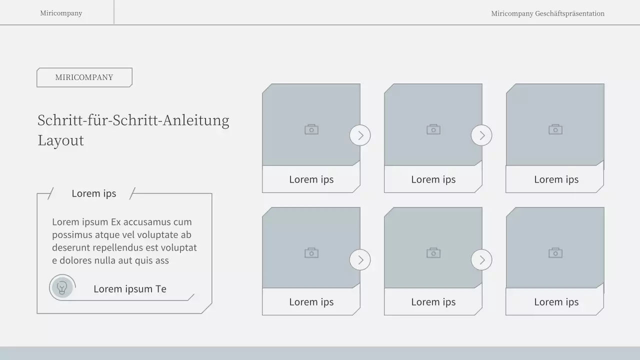 Ein einfacher, emotionaler Geschäftsbericht in Hellblau und Weiß