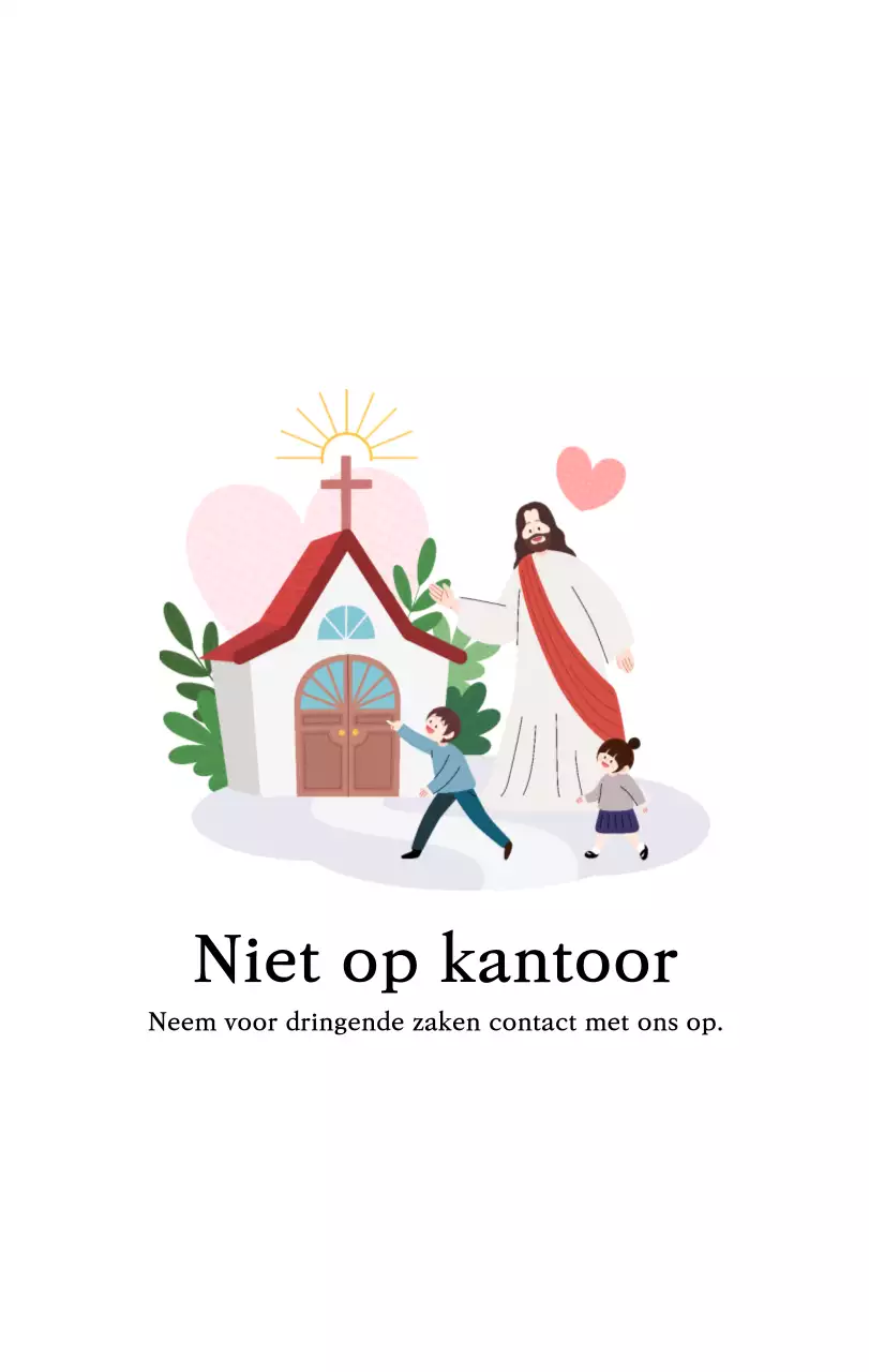 Kerken met schattige illustraties in warme kleuren