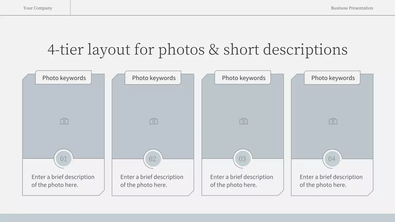 Simple, emotional business report in light blue and white