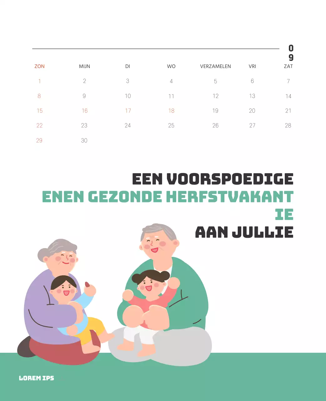 Een feestelijk ziekenhuis met illustraties met gezondheids- en gezinsthema's en kleurrijke accenten