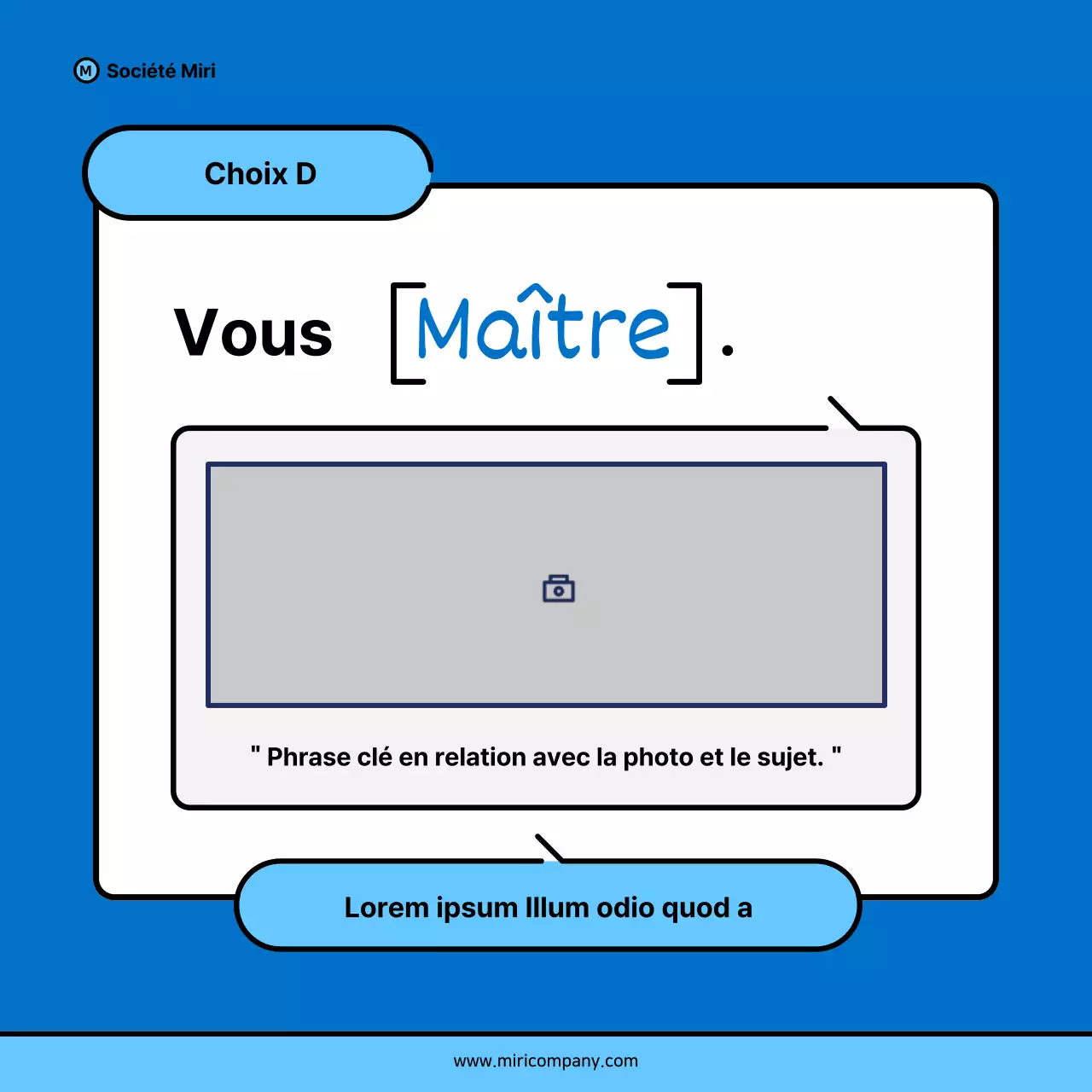 Proposition minimaliste de pitch d'entreprise en bleu et bleu clair