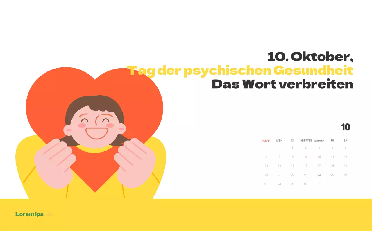 Ein festliches Krankenhaus mit Illustrationen zum Thema Gesundheit und Familie und farbenfrohen Akzenten