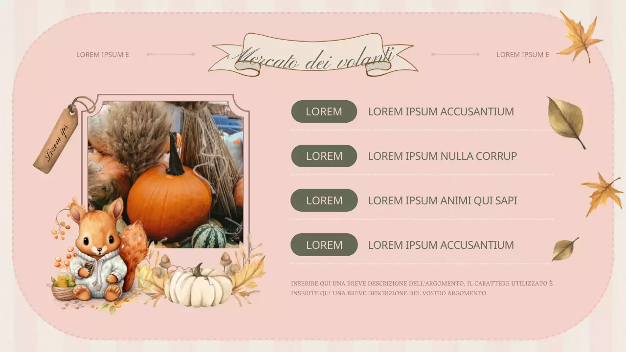 Classico planner del mercato delle pulci autunnale in rosa e kaki