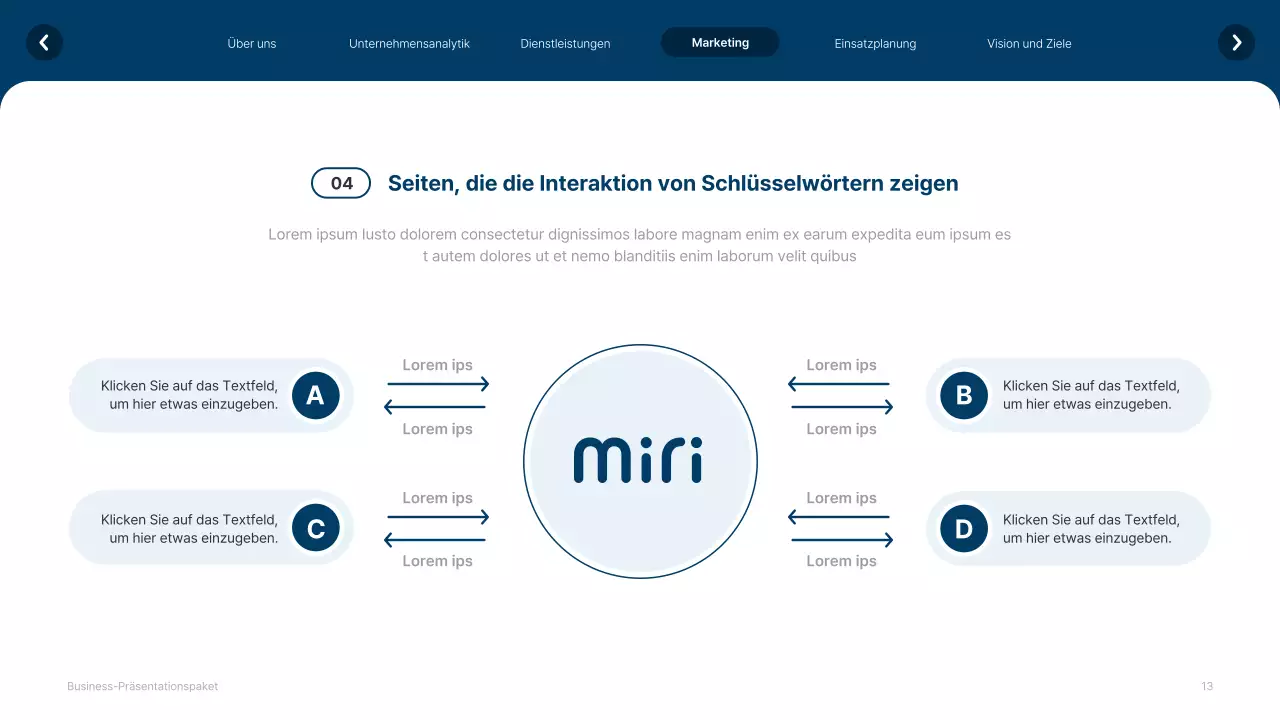 Einfache weiße und marineblaue Website Firmenprofil