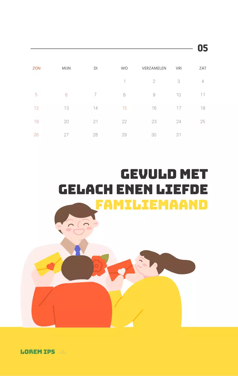Een feestelijk ziekenhuis met illustraties met gezondheids- en gezinsthema's en kleurrijke accenten