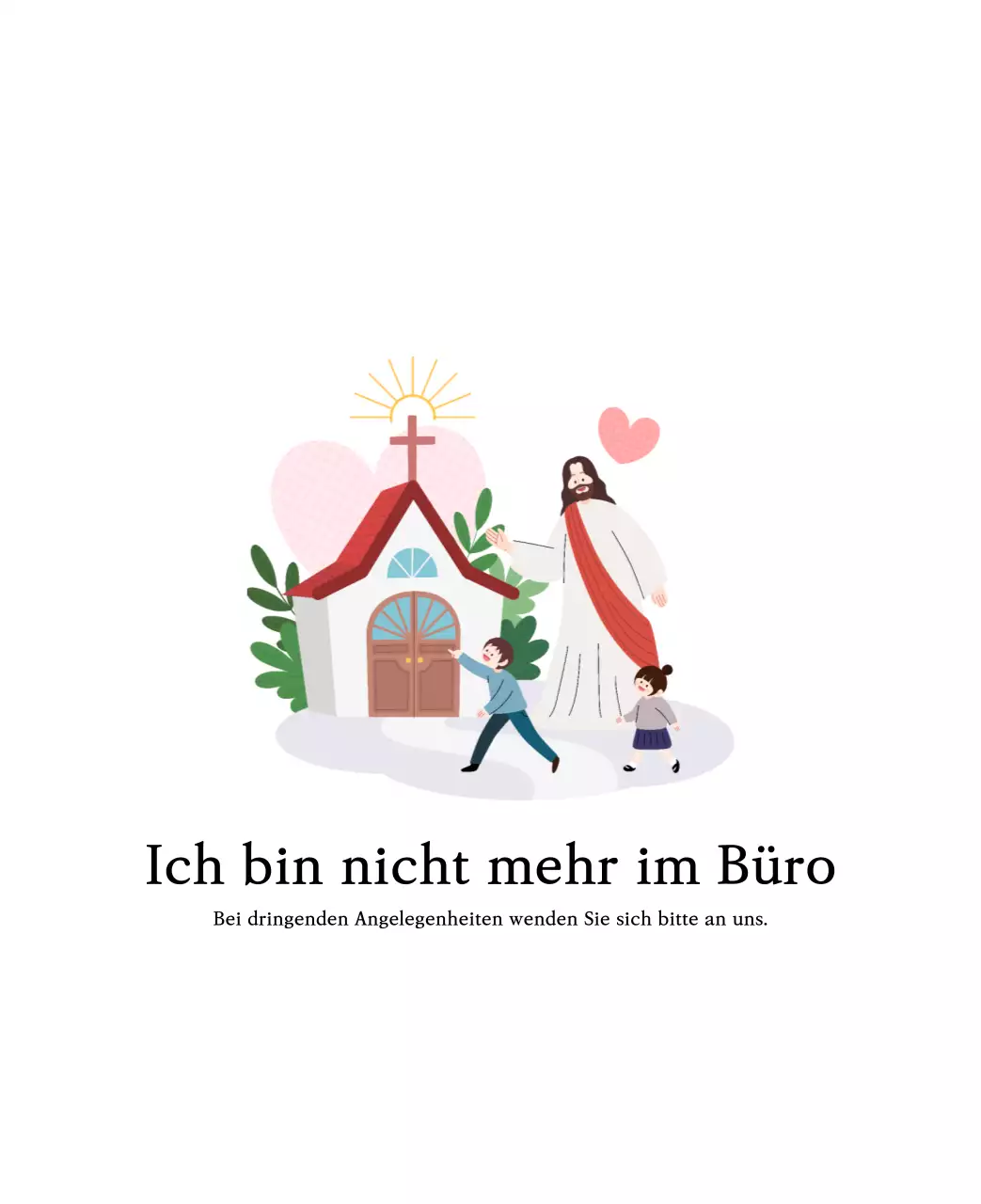 Warme FarbenKirchen mit niedlichen Illustrationen