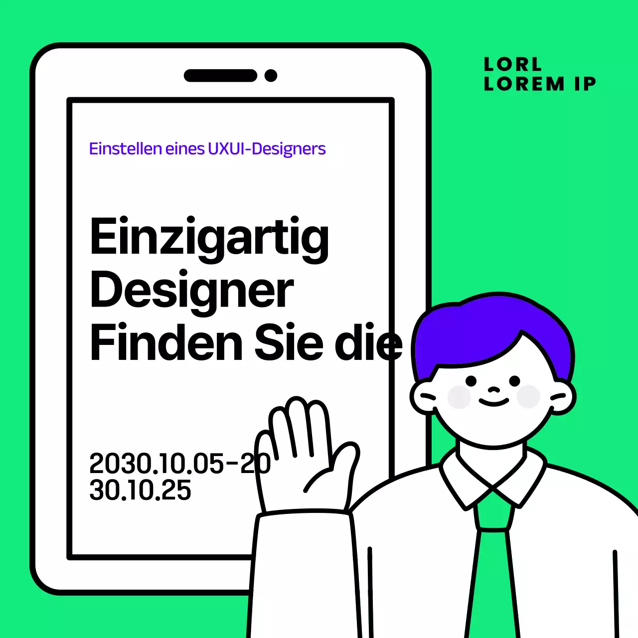 Eine hübsche Designerin in Lila und Chartreuse engagieren