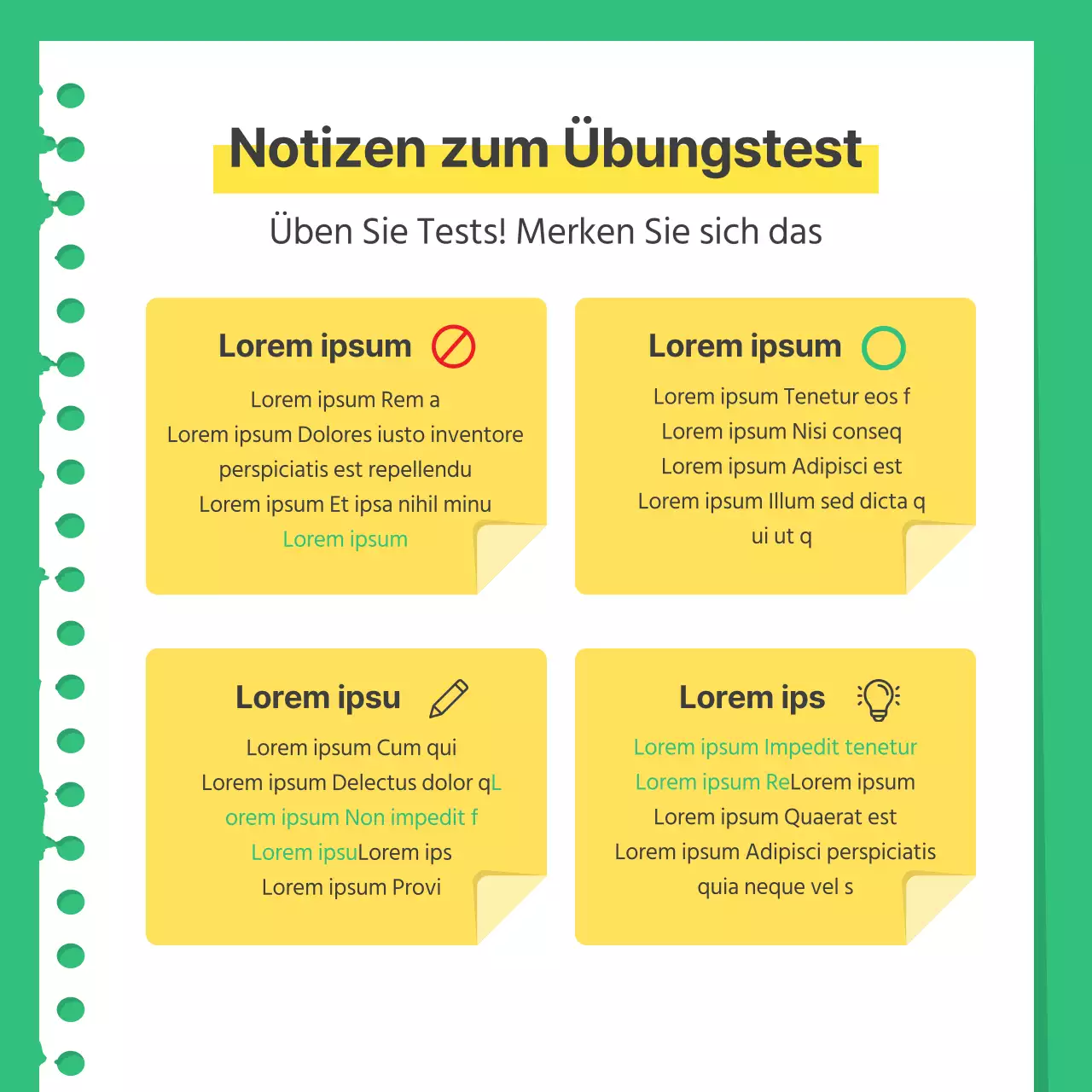 Ein Leitfaden zur Vorbereitung auf einen einfachen grünen und gelben Übungstest