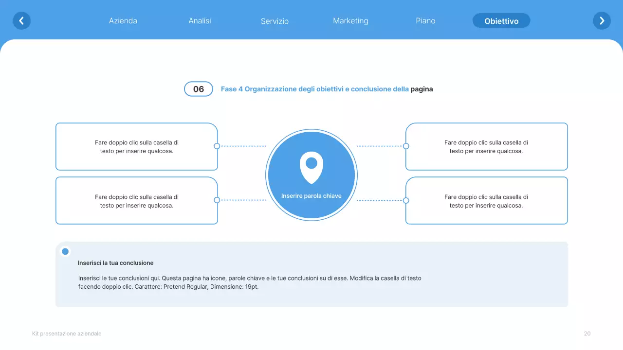 Profilo aziendale semplice in bianco e azzurro