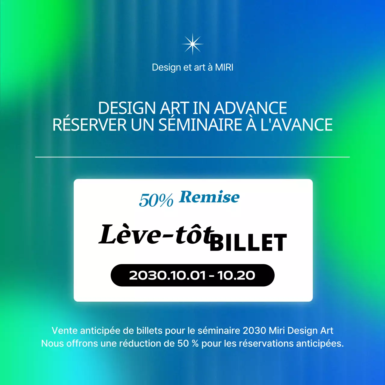 Promouvoir des séminaires d'art en cybernétique bleue et chartreuse