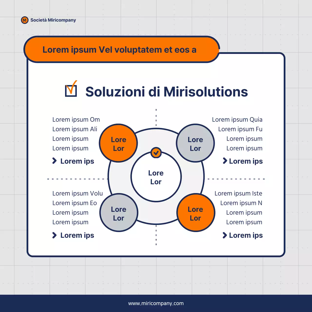 Proposta di business pitch minimalista in arancione e blu navy