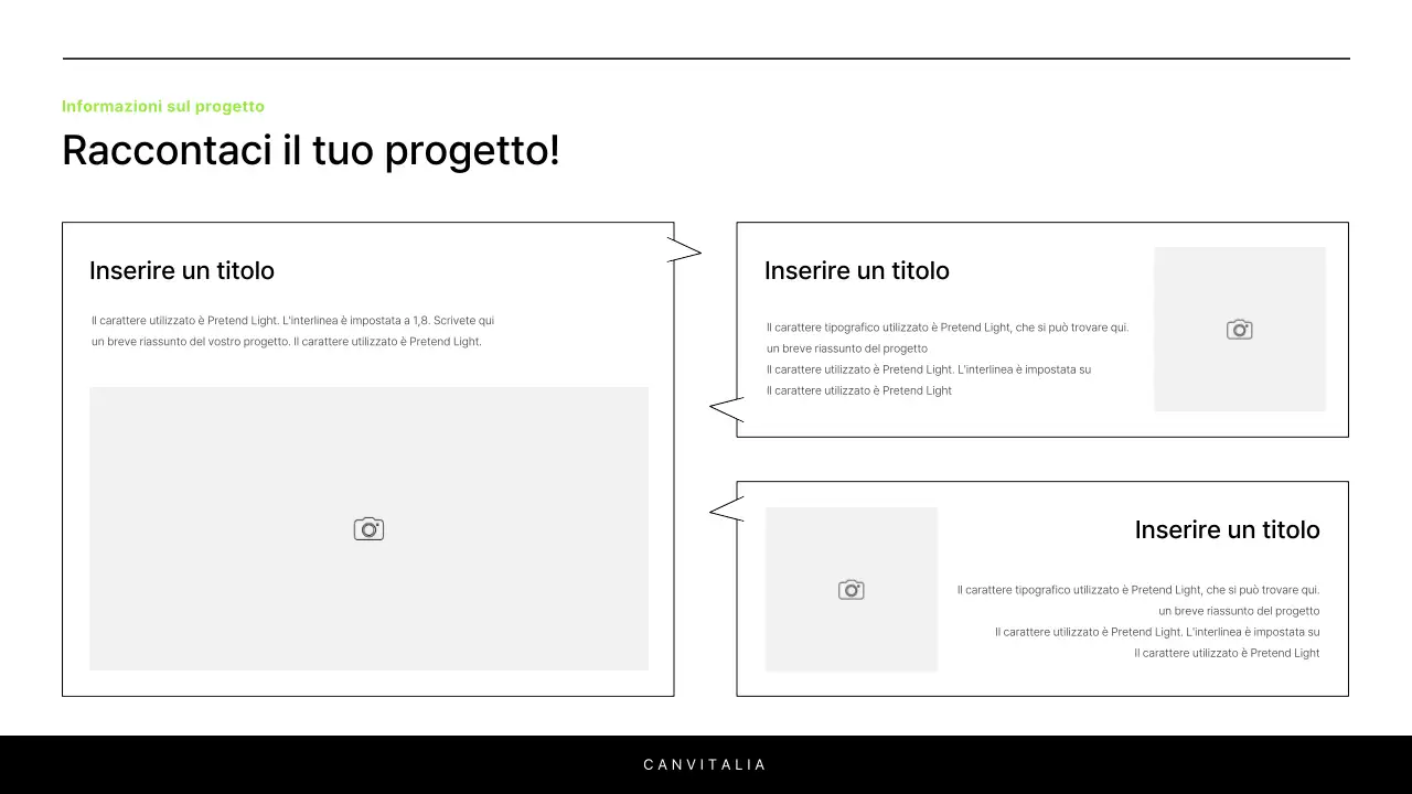 Una semplice relazione in bianco e chartreuse per introdurre un progetto