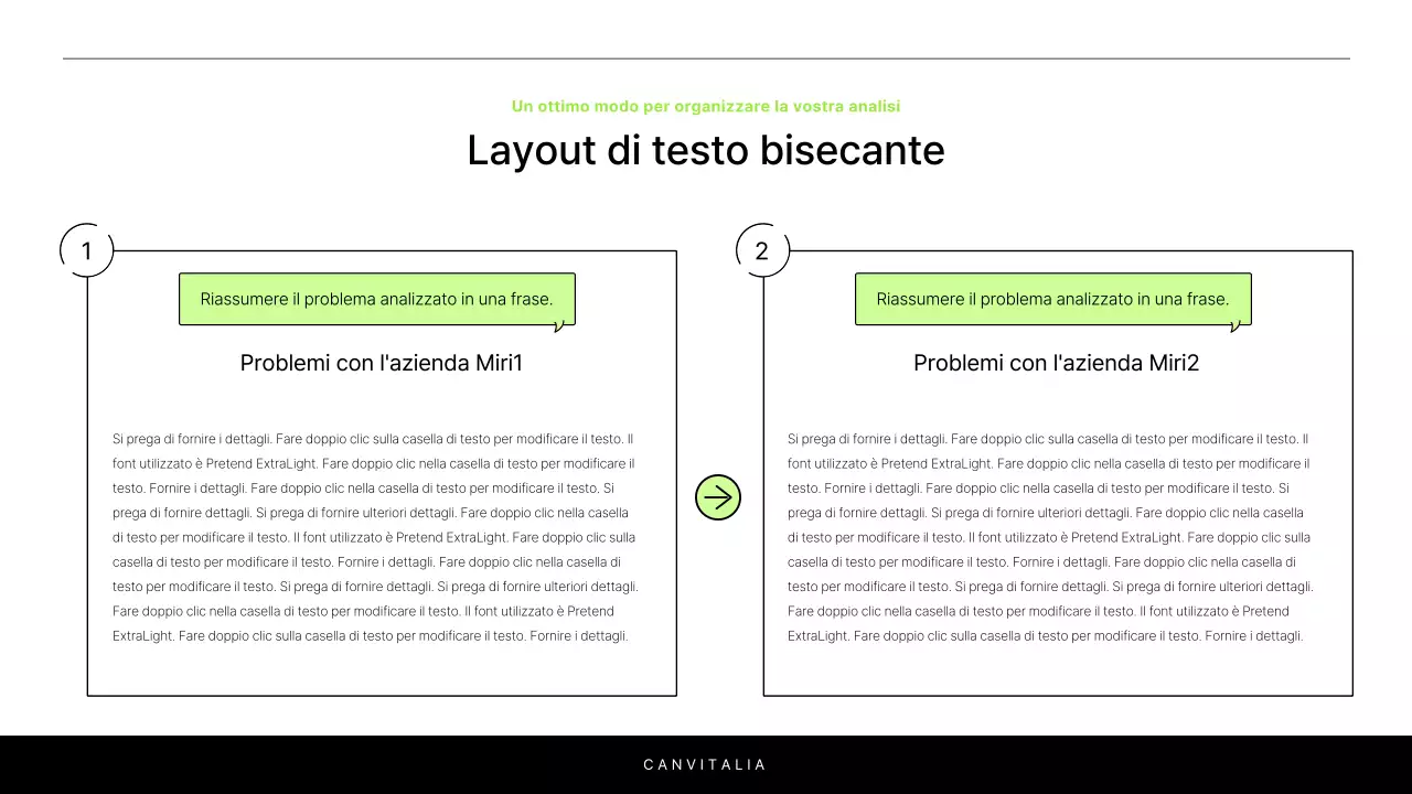 Una semplice relazione in bianco e chartreuse per introdurre un progetto