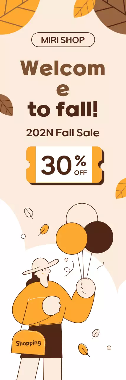 Announcing a fall sale with a cozy touch of yellow and brown