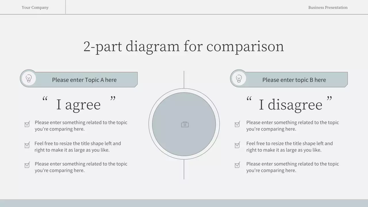 Simple, emotional business report in light blue and white