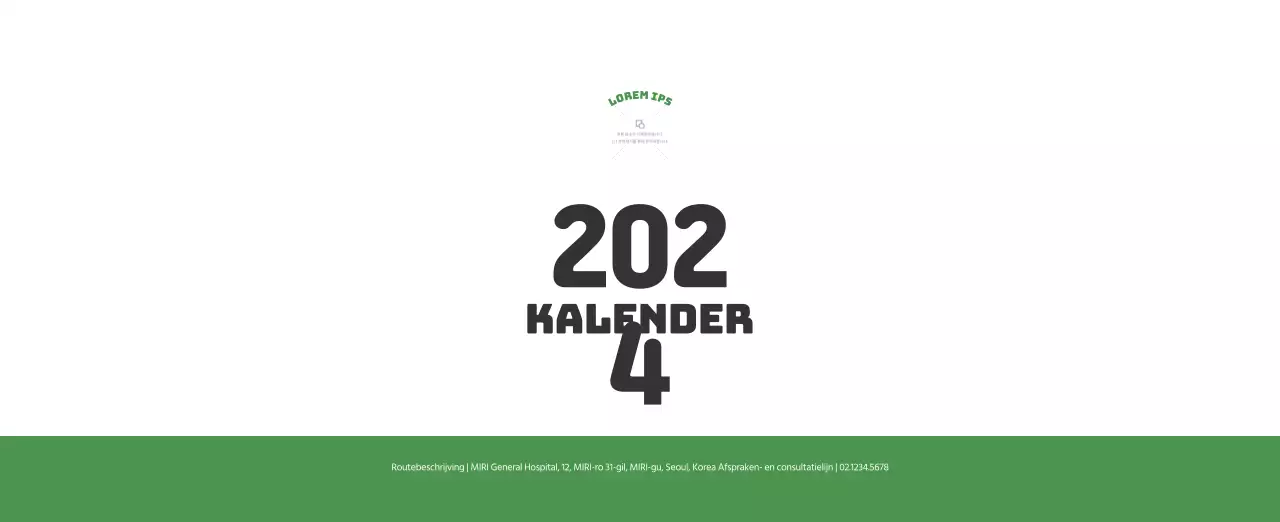 Een feestelijk ziekenhuis met illustraties met gezondheids- en gezinsthema's en kleurrijke accenten