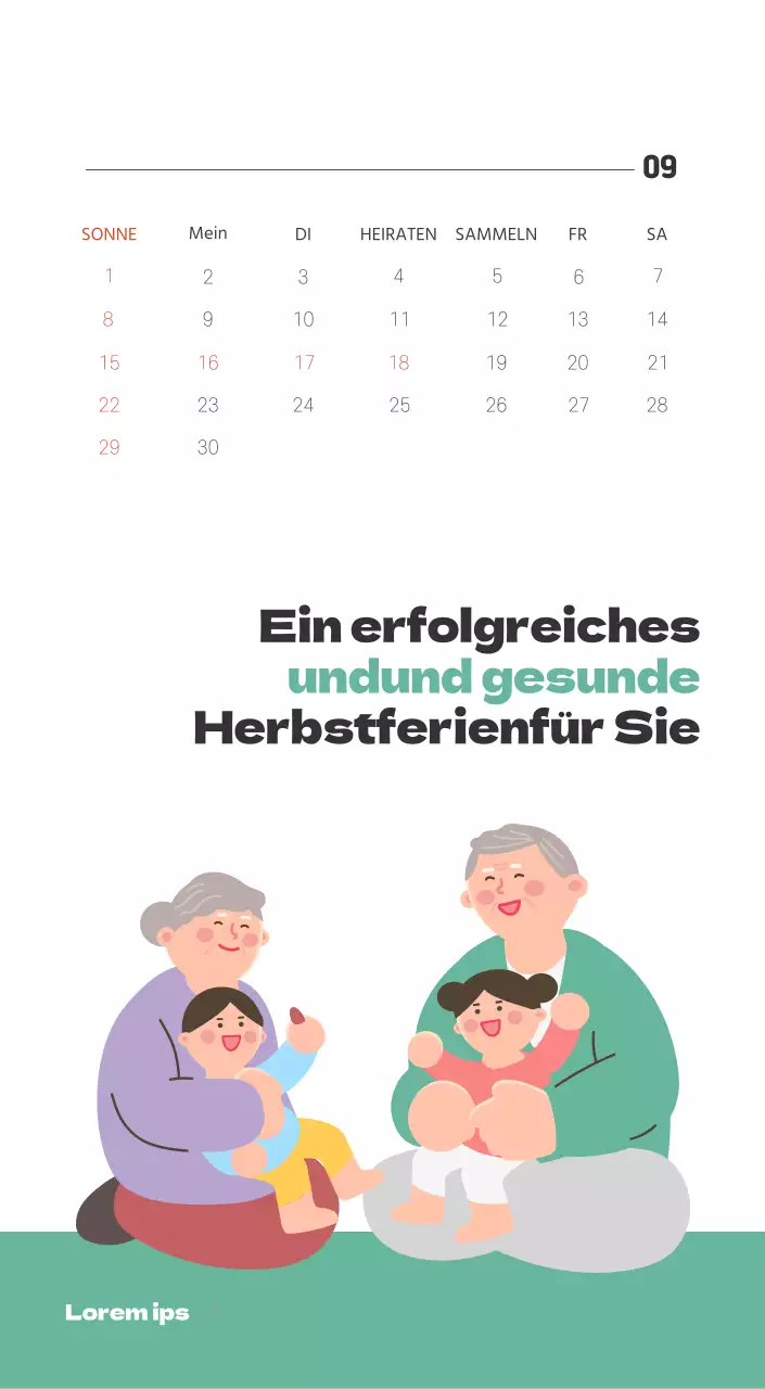 Ein festliches Krankenhaus mit Illustrationen zum Thema Gesundheit und Familie und farbenfrohen Akzenten