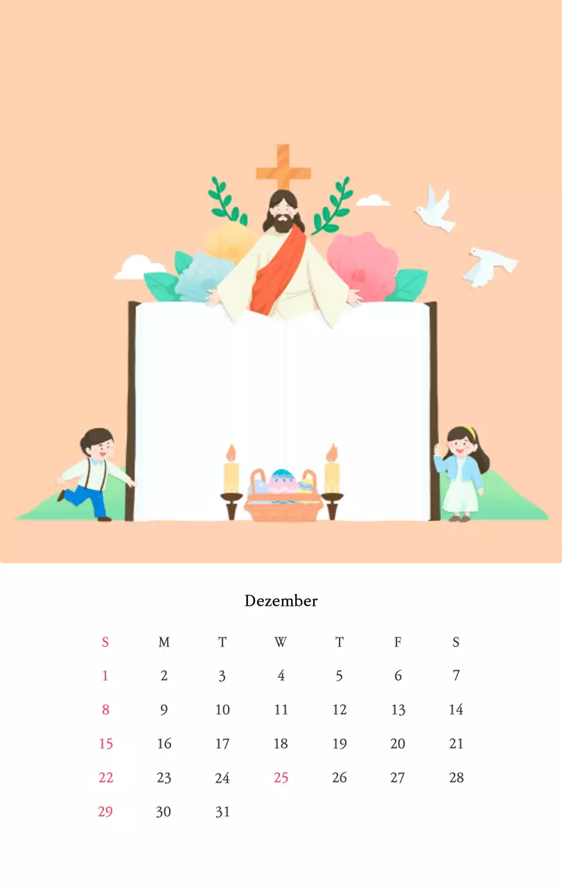 Kirchen mit niedlichen Illustrationen in warmen Farben