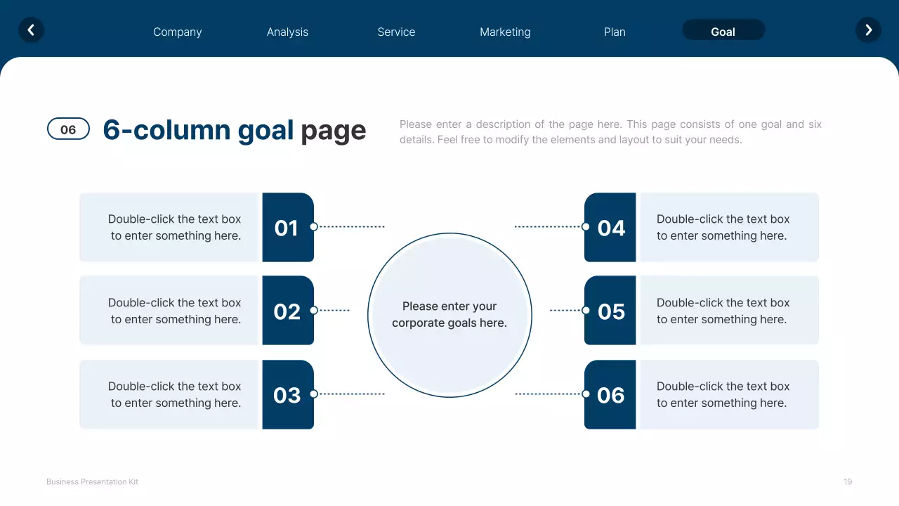 A simple white and navy blue website company profile