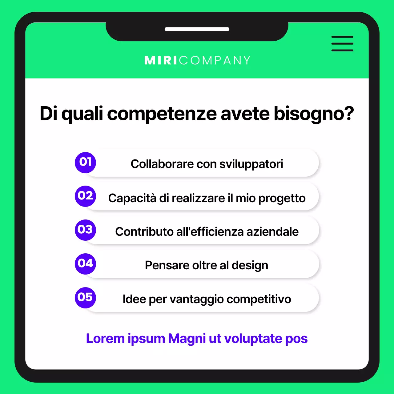 Assunzione di un designer carino in viola e chartreuse