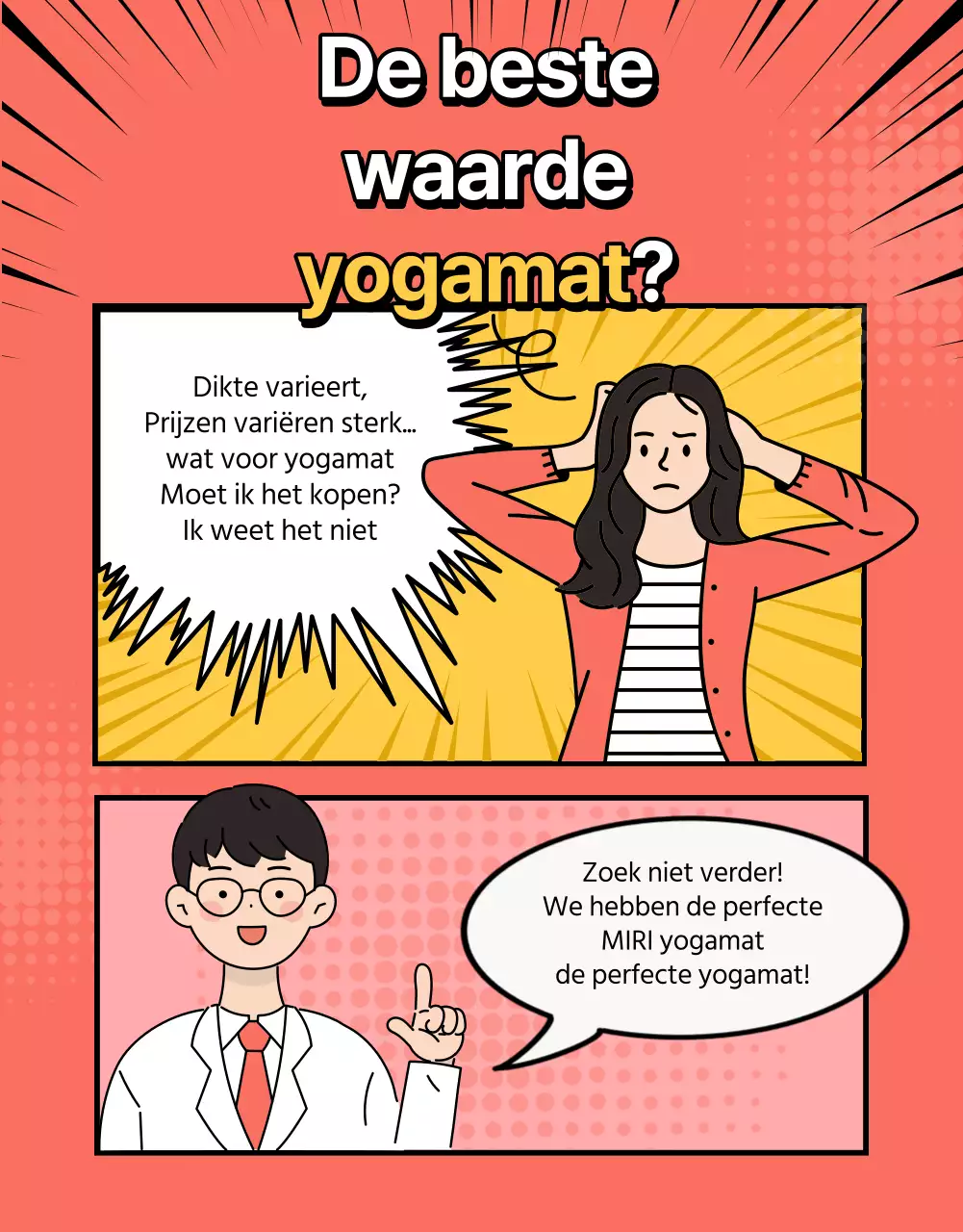 Een roze, kokhalzende yogamat promoten
