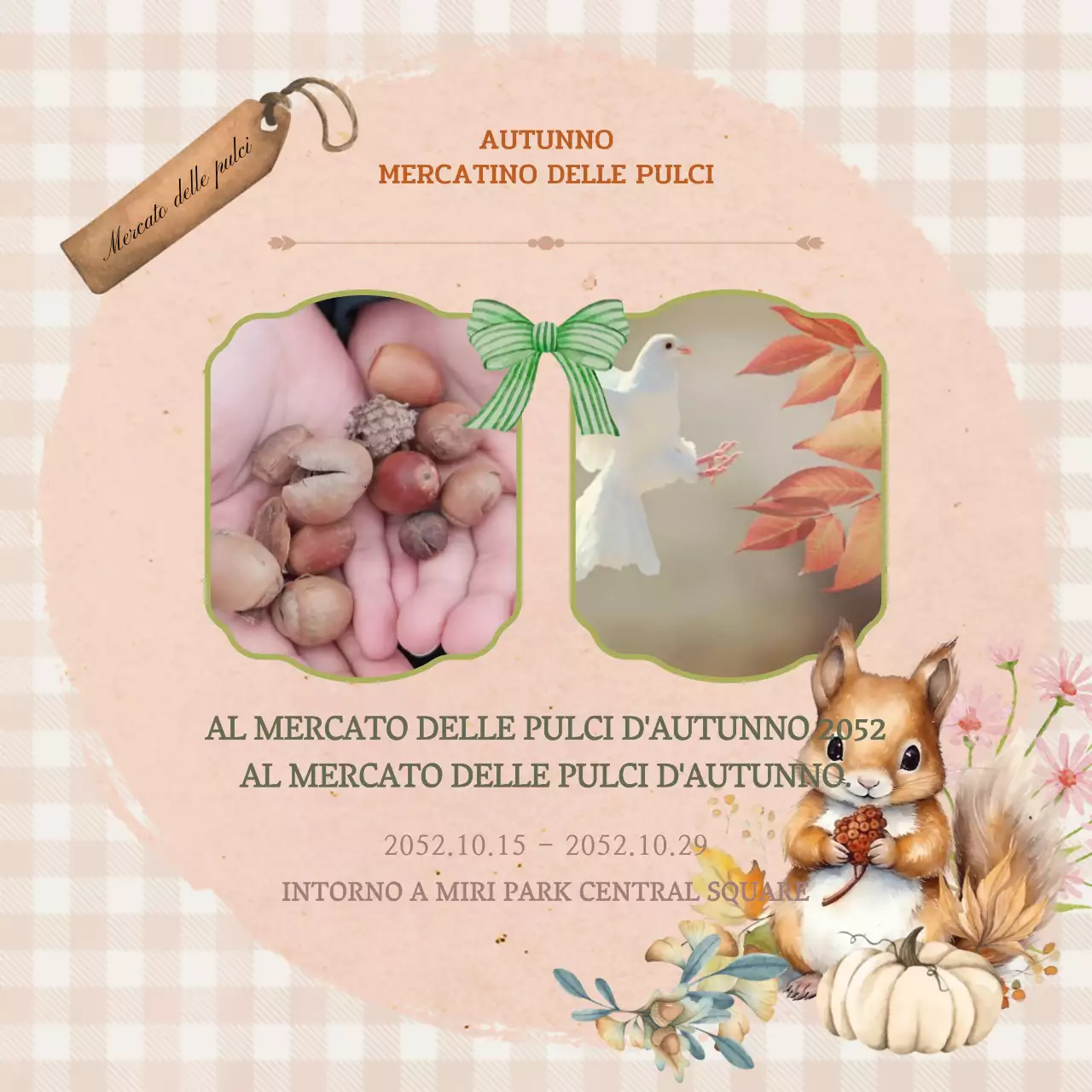 Promuovere un classico mercatino delle pulci in rosa e kaki