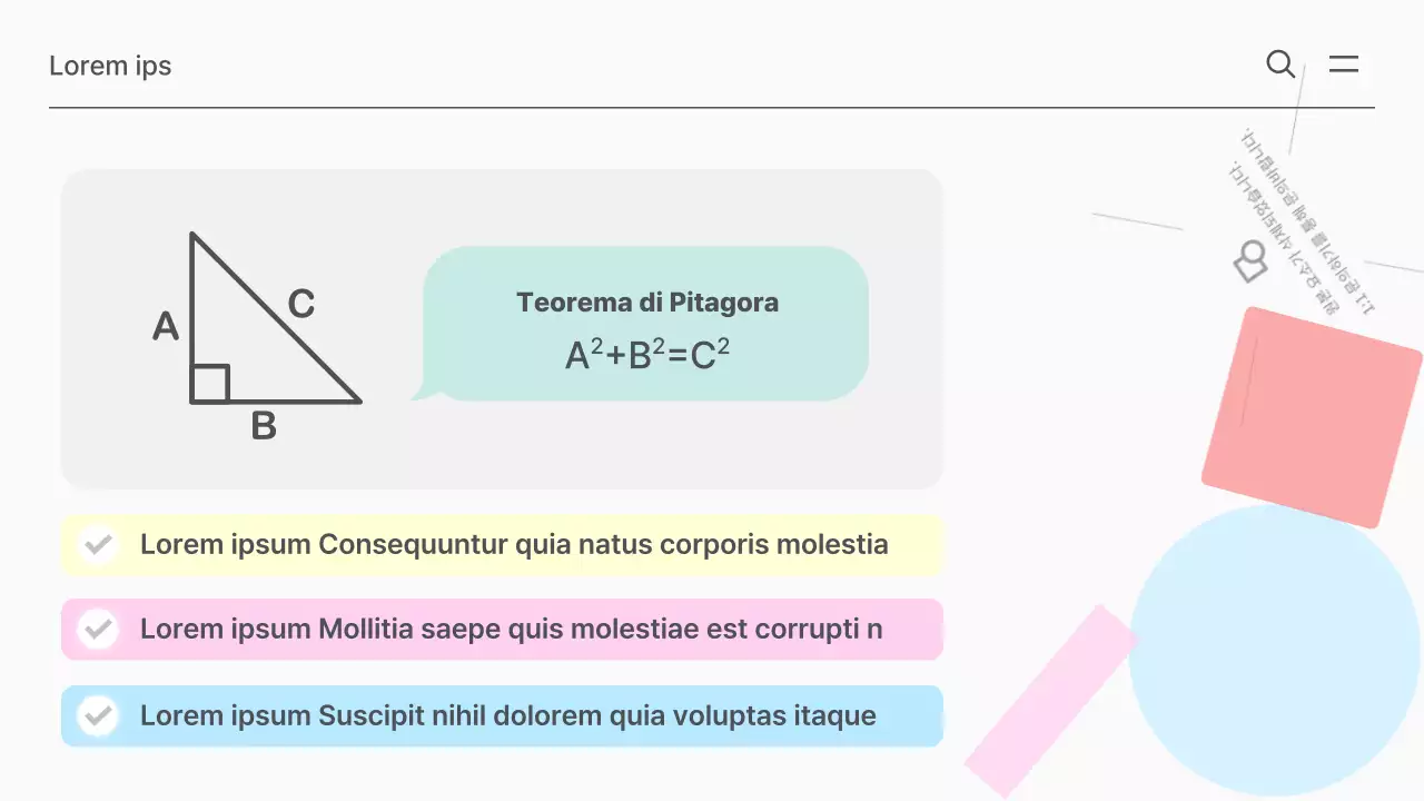 Risorse scolastiche di matematica semplice in bianco e menta
