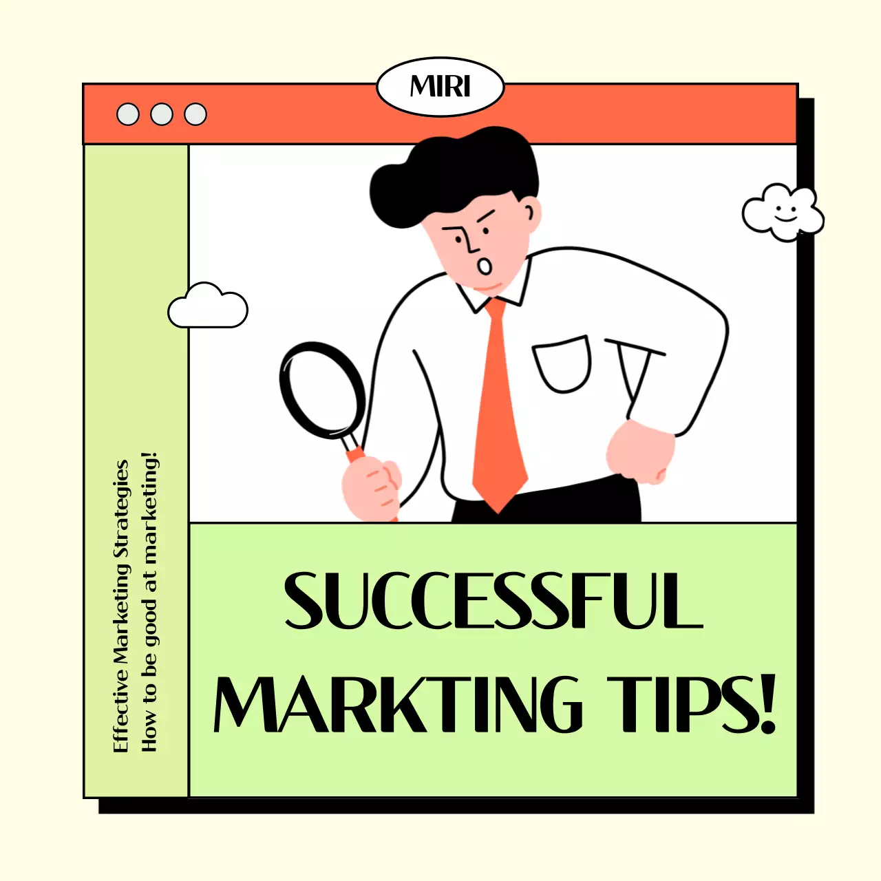 오렌지 레트로 마케팅 가이드 인스타그램 캐러셀