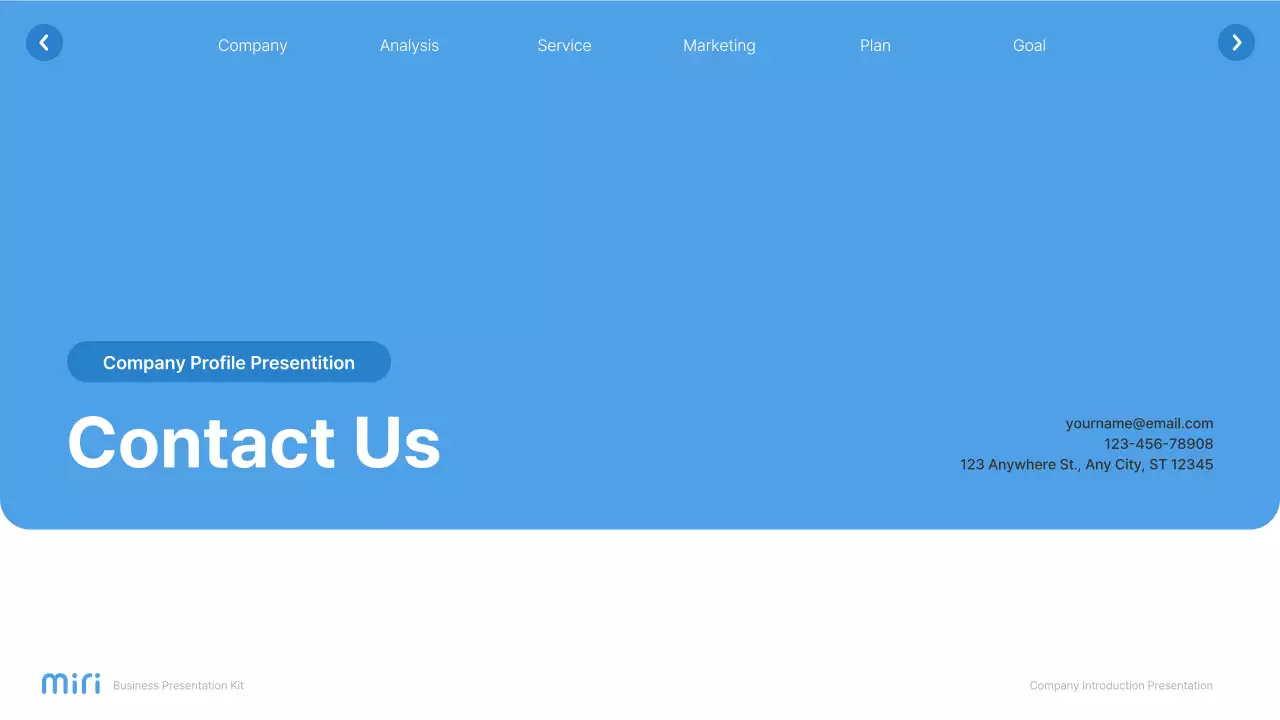 A simple white and light blue website company profile