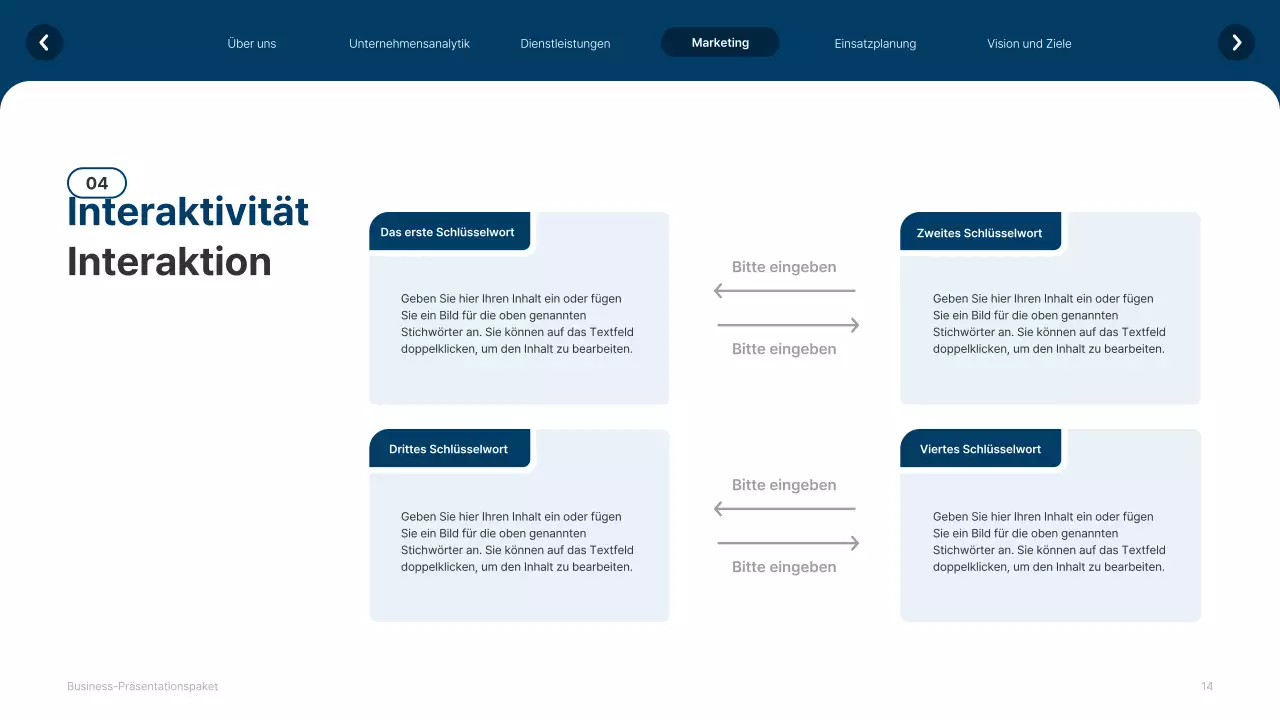 Einfache weiße und marineblaue Website Firmenprofil