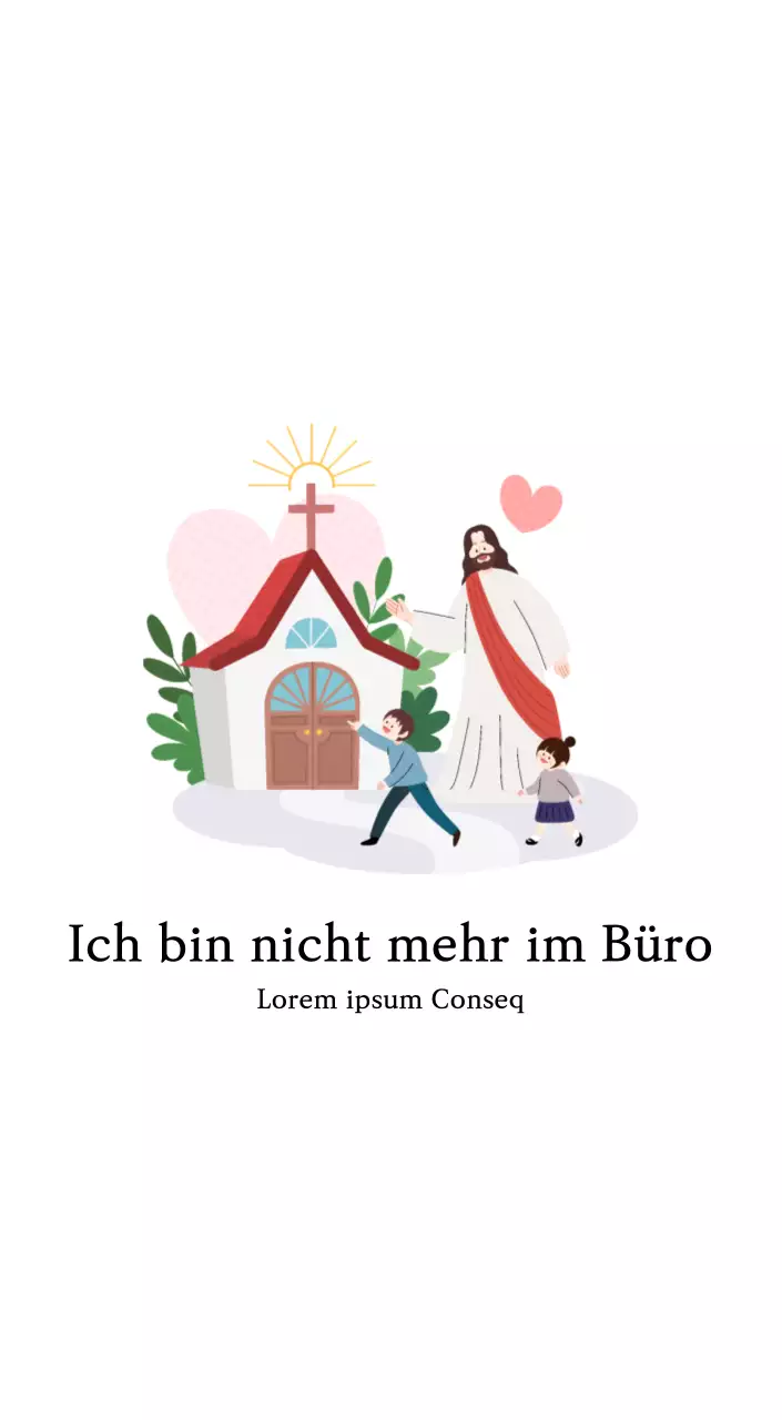 Kirchen mit niedlichen Illustrationen in warmen Farben