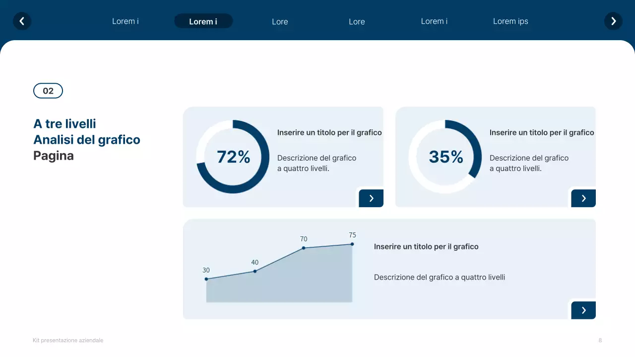 Profilo aziendale semplice in bianco e blu navy