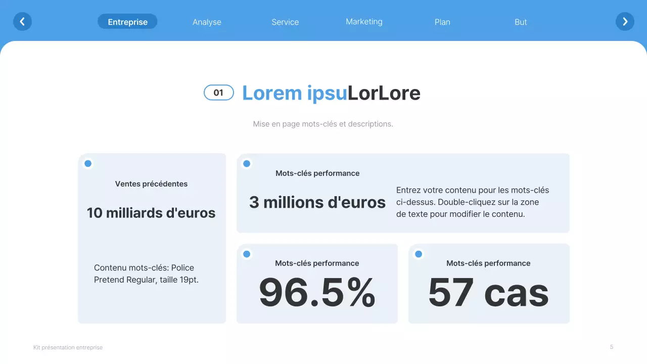 Site web simple, blanc et bleu clair, profil d'entreprise