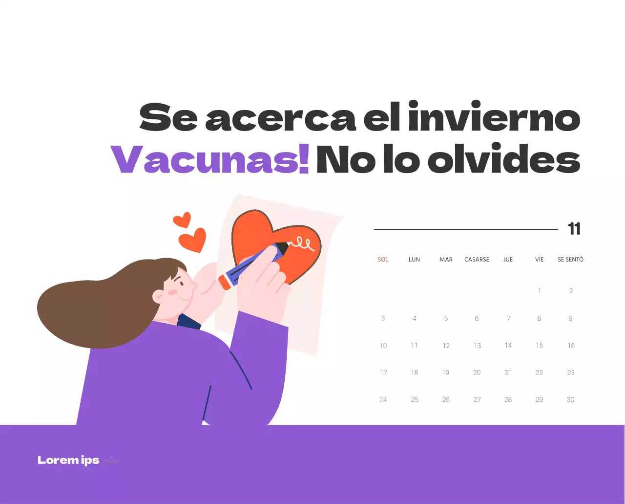 Un hospital festivo con ilustraciones de temática sanitaria y familiar y acentos de color