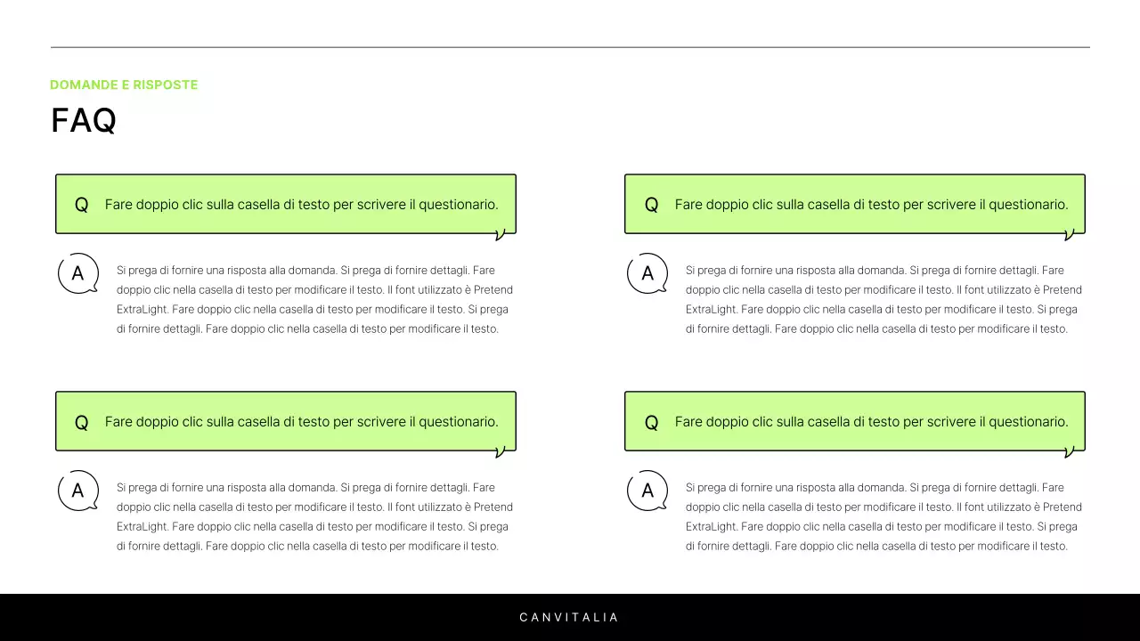 Una semplice relazione in bianco e chartreuse per introdurre un progetto