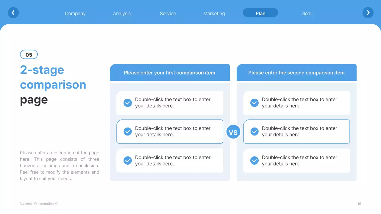A simple white and light blue website company profile