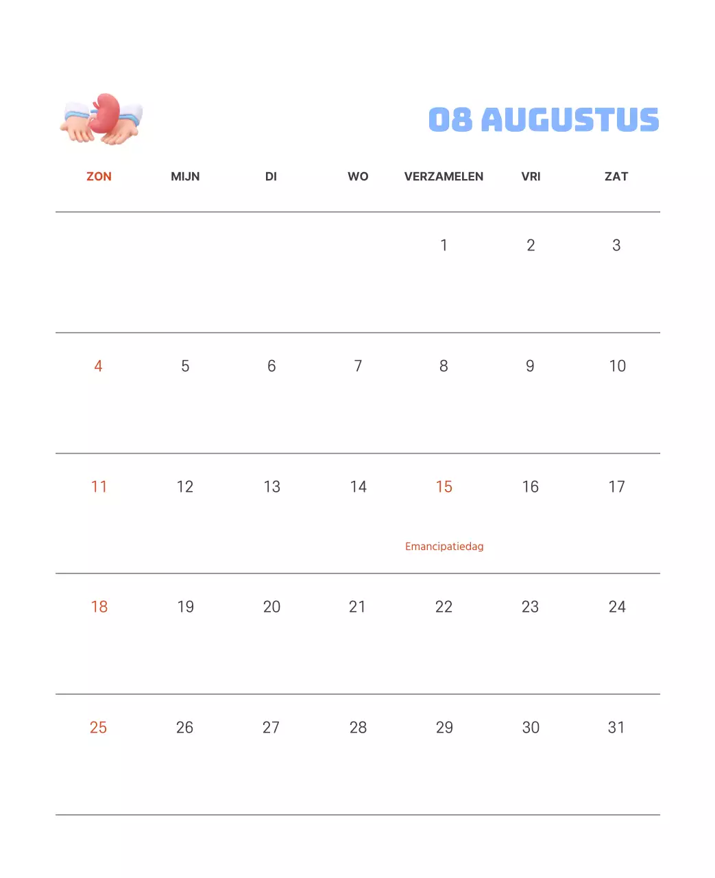 Een feestelijk ziekenhuis met illustraties met gezondheids- en gezinsthema's en kleurrijke accenten