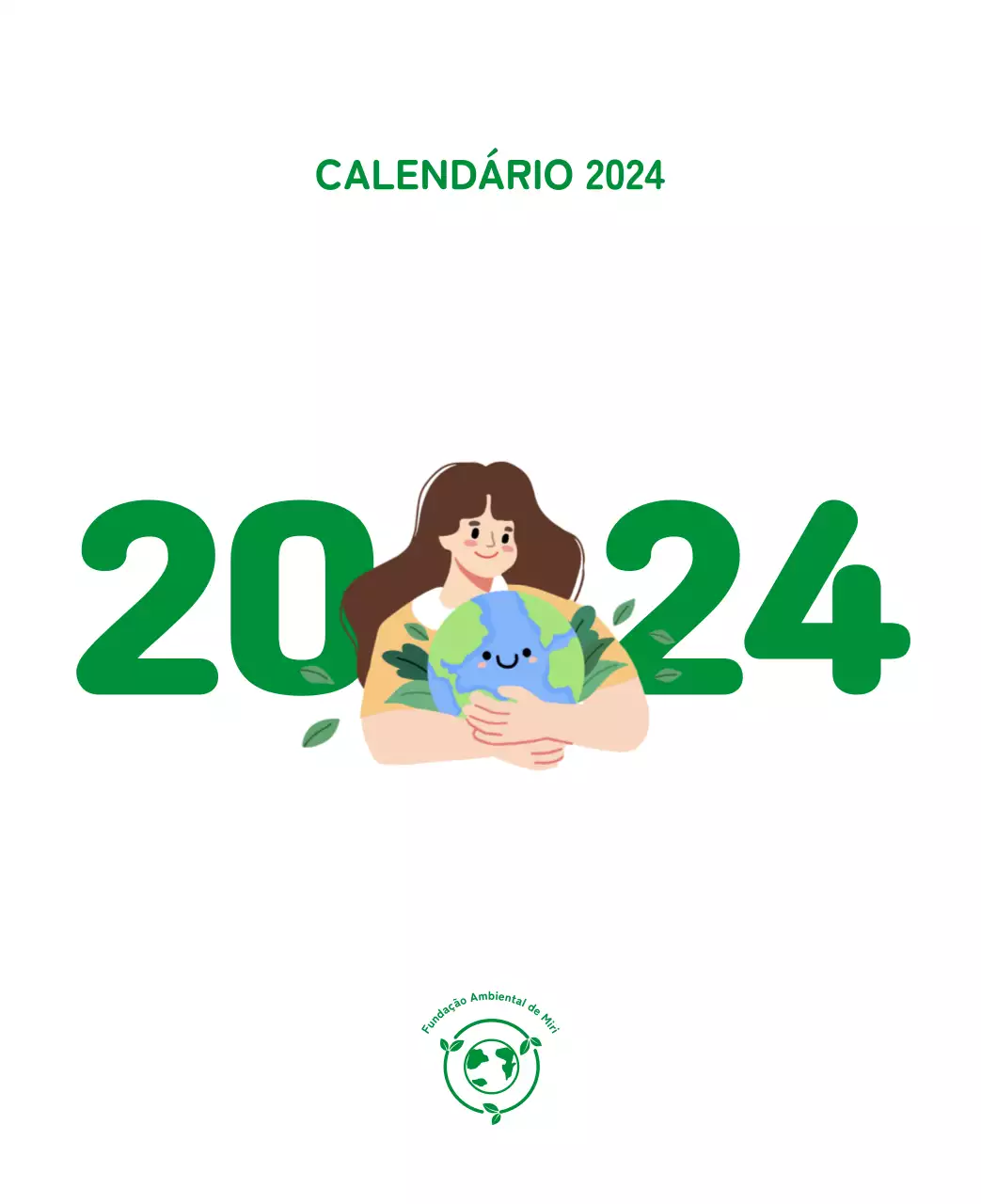 Uma fundação social que celebra a época natalícia com ilustrações coloridas de pessoas e do planeta.