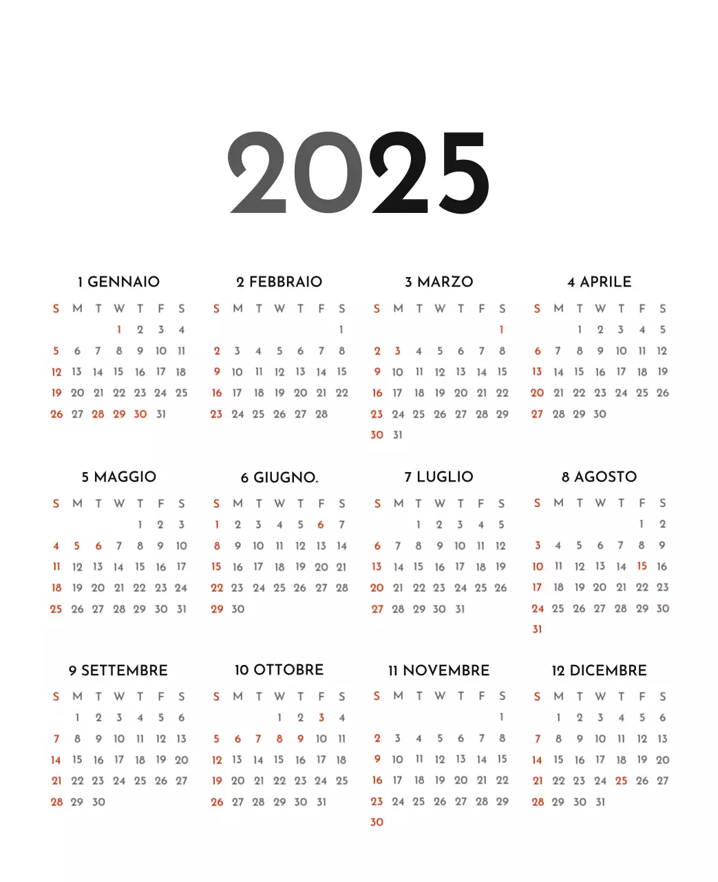 Un semplice calendario aziendale in grigio