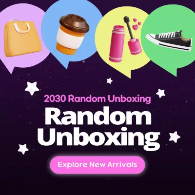 Purple Trendy Unboxing Promotion Social Media Post