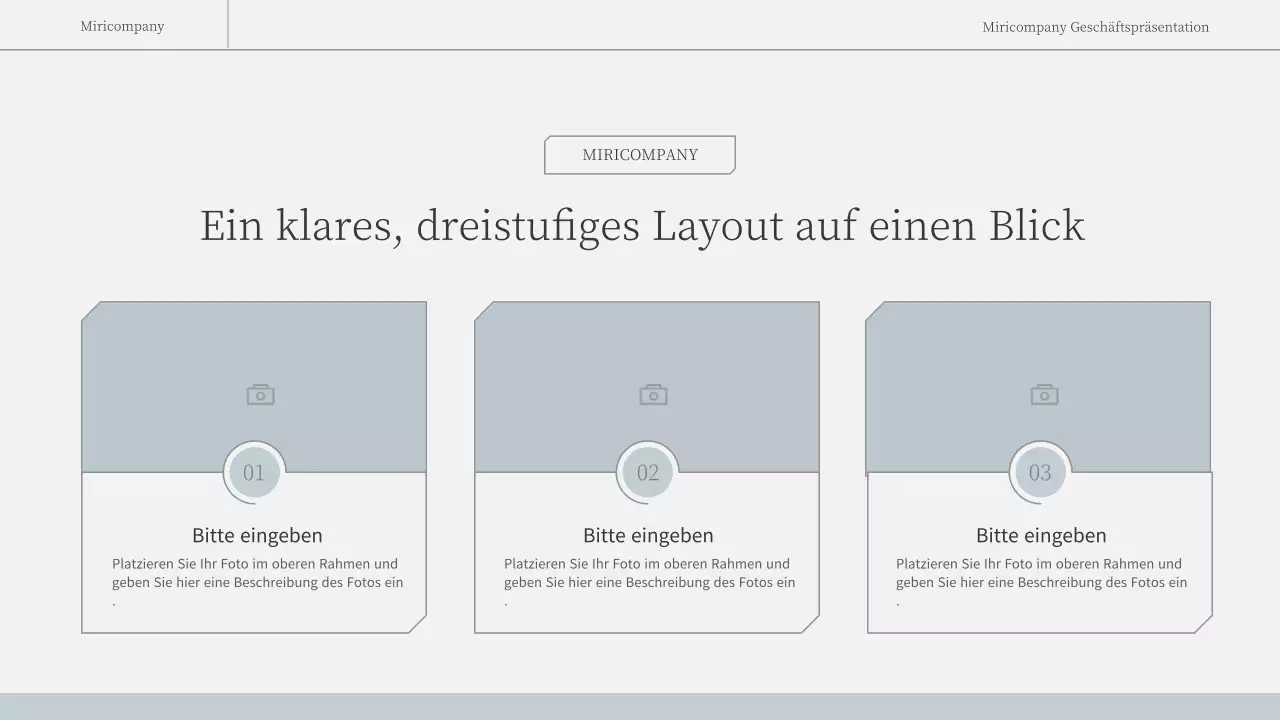 Ein einfacher, emotionaler Geschäftsbericht in Hellblau und Weiß