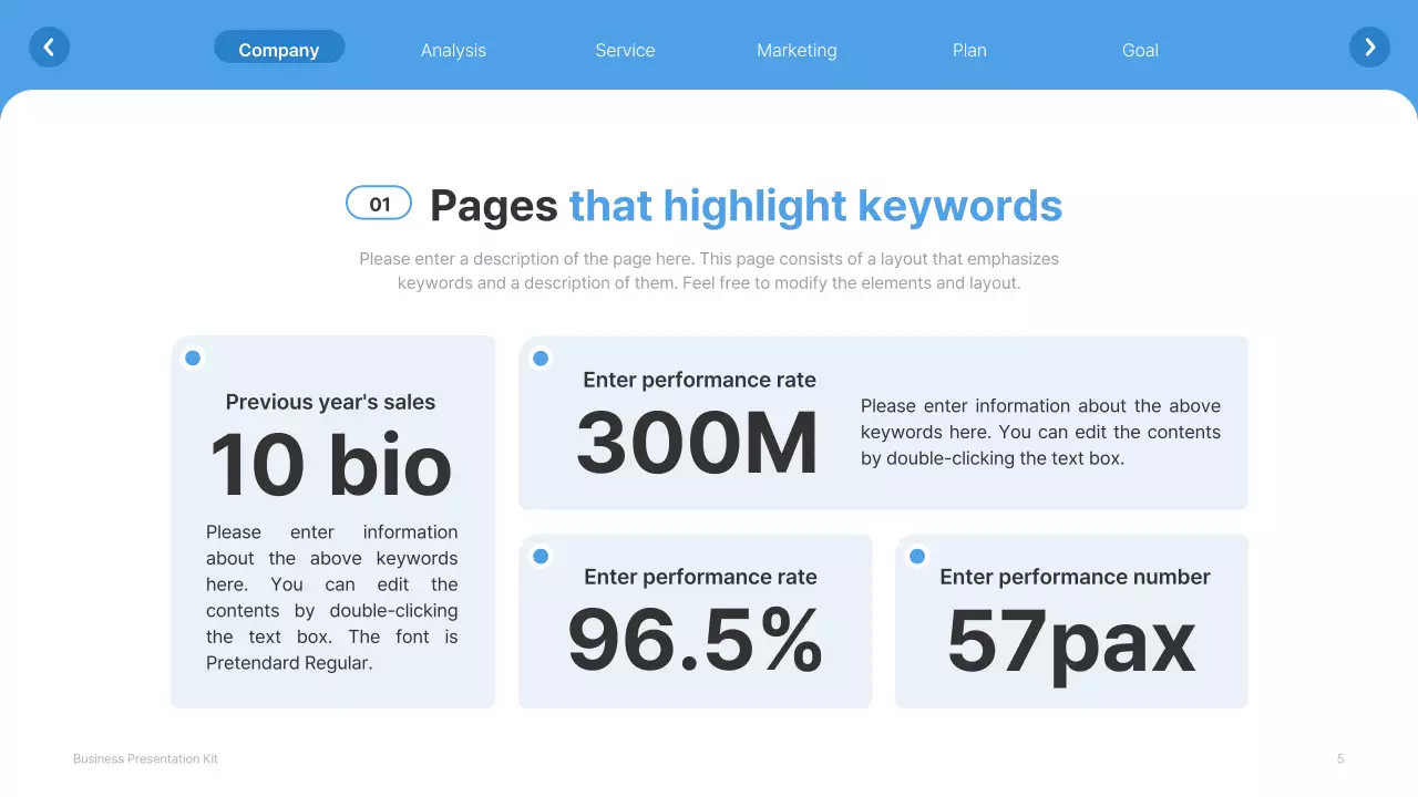 A simple white and light blue website company profile