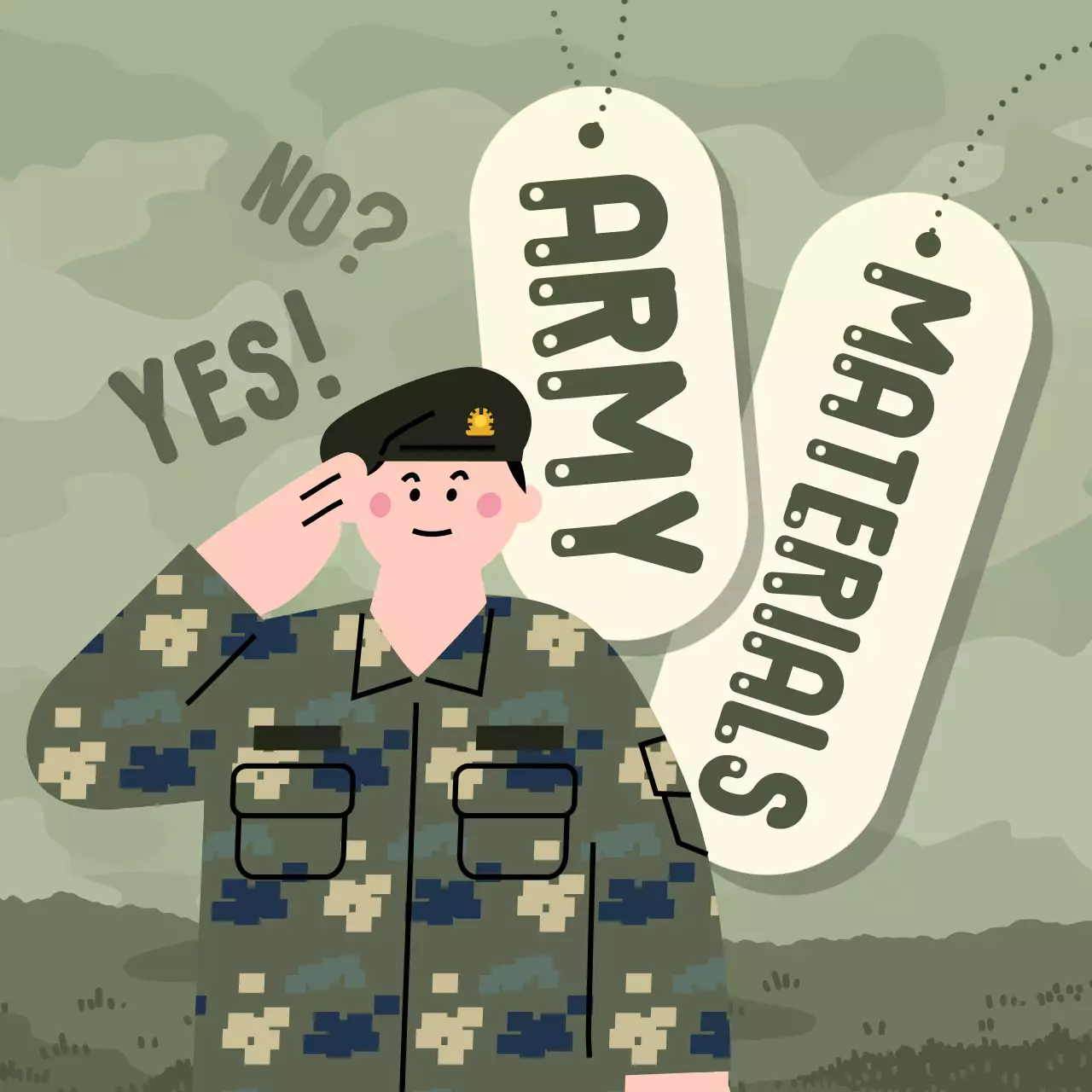 그린 레트로 아미 가이드 소셜 미디어 포스트