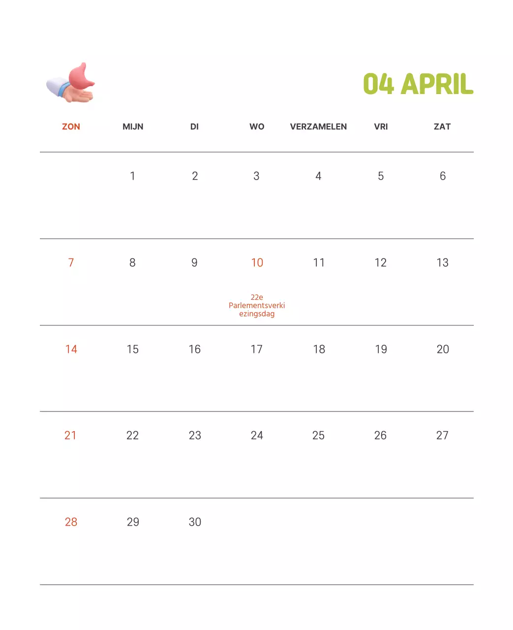 Een feestelijk ziekenhuis met illustraties met gezondheids- en gezinsthema's en kleurrijke accenten