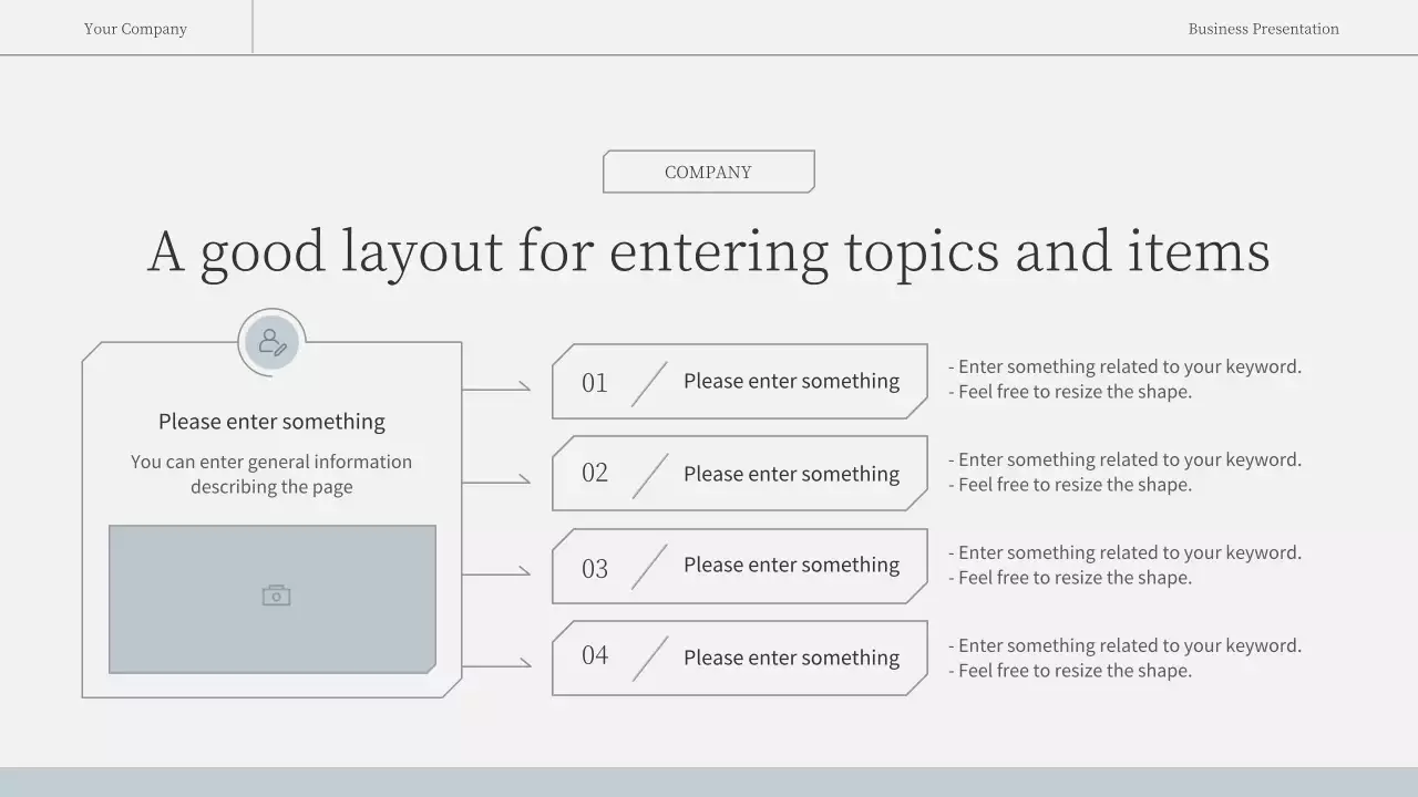 Simple, emotional business report in light blue and white