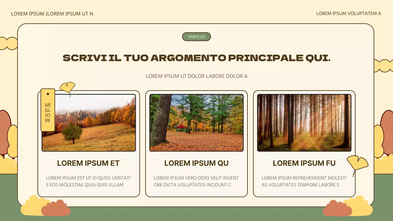 Promuovere feste autunnali naturali in giallo e kaki