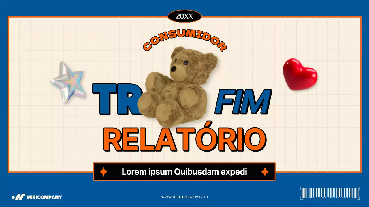Relatório de tendências de consumo kitsch em azul e laranja