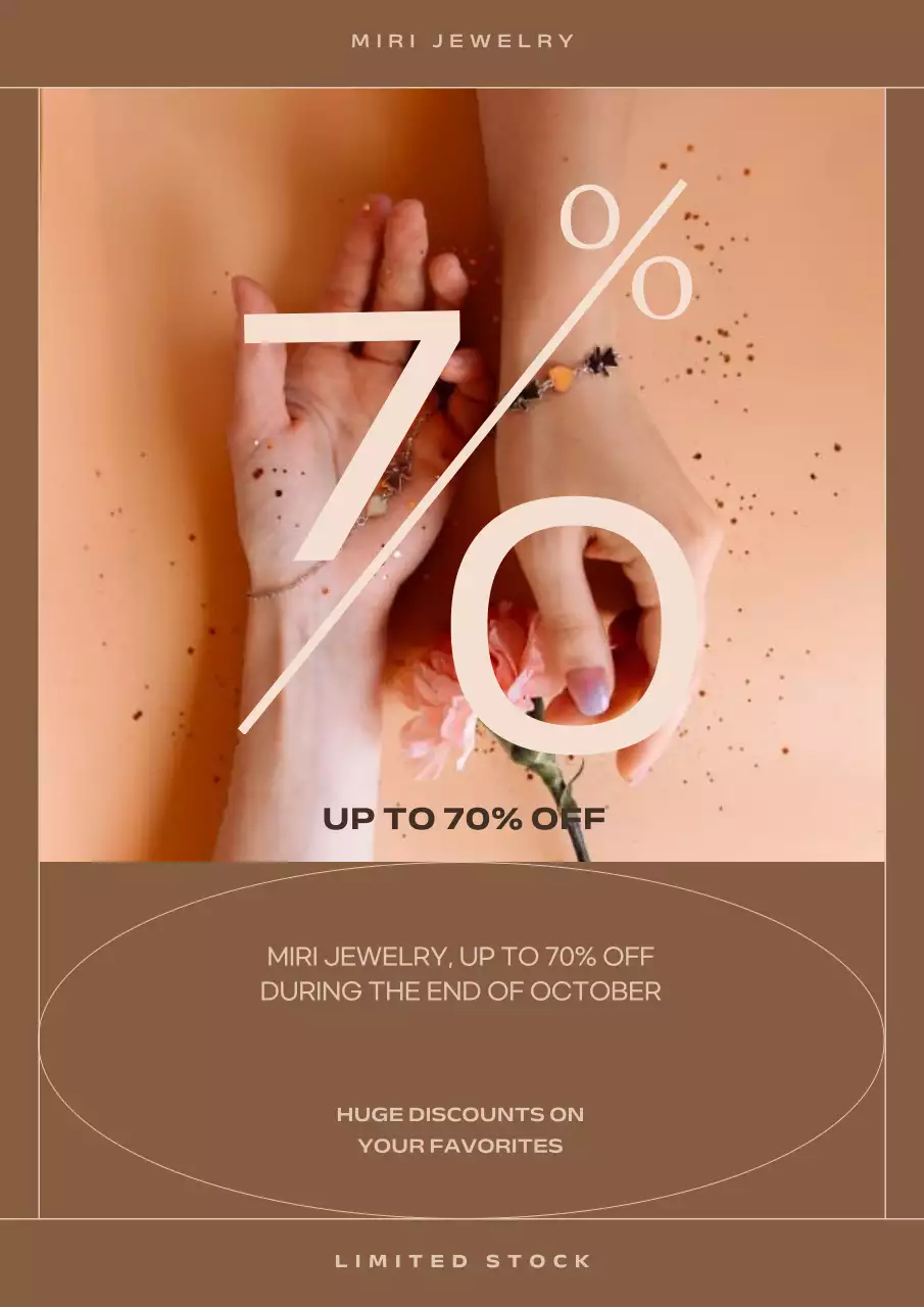 Beige Elegant Jewelry Promotion Poster