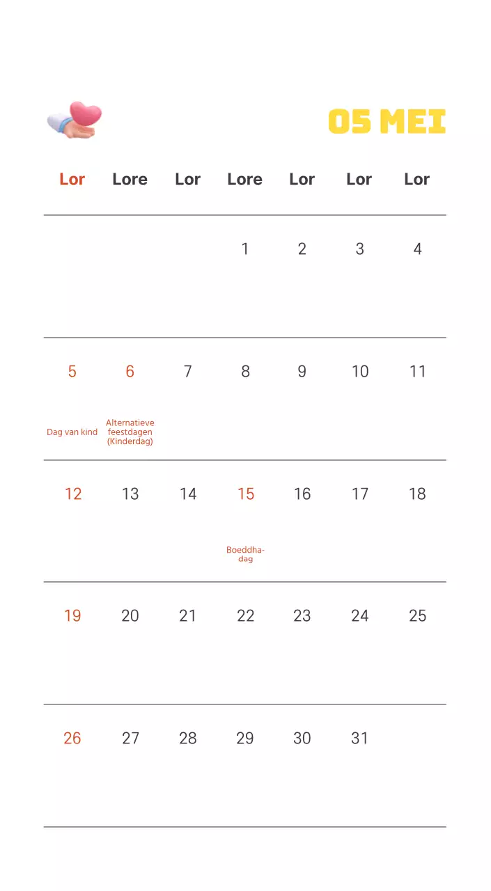 Een feestelijk ziekenhuis met illustraties met gezondheids- en gezinsthema's en kleurrijke accenten